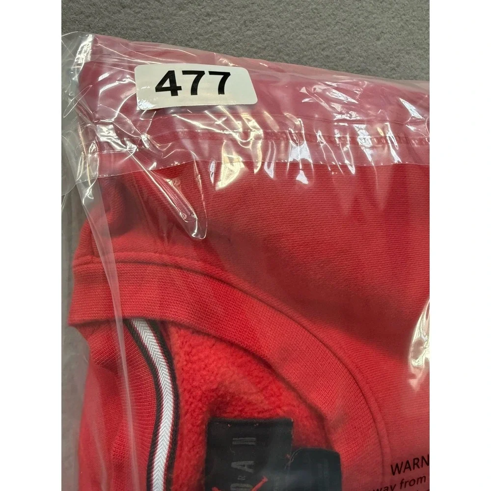 Jordan Brand Red Plaid Holiday Fleece Crew Sweatshirt Men's Size 2XL DV1574-612